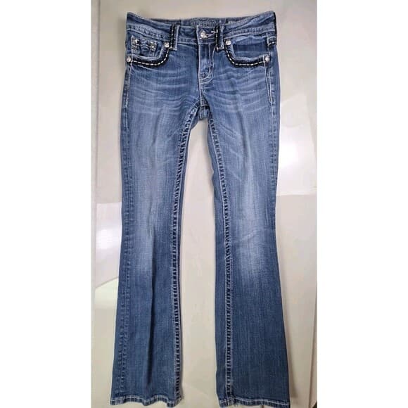 Miss‎ Me Women's Size 27 Boot Cut Distressed Jeans JP-5143B2 - Thumbnail 13