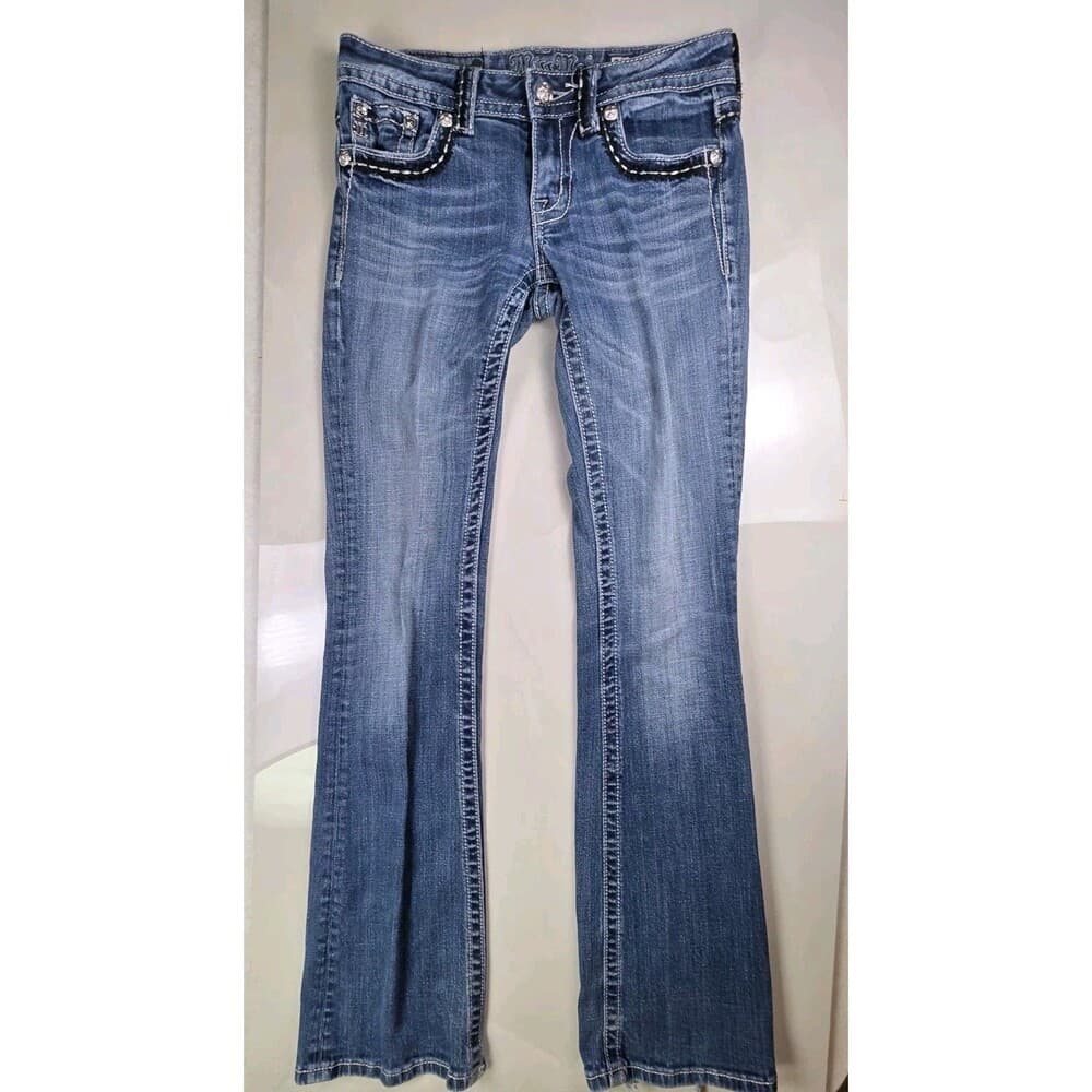 Miss‎ Me Women's Size 27 Boot Cut Distressed Jeans JP-5143B2 - Thumbnail 12