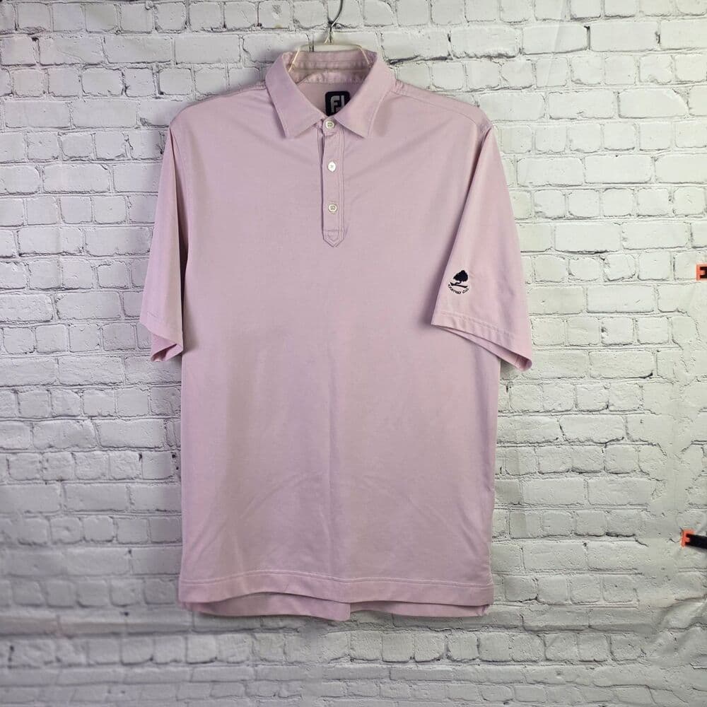 FootJoy Men's XL Pink Chevron Stretch Short Sleeve Golf Polo Shirt - Thumbnail 10