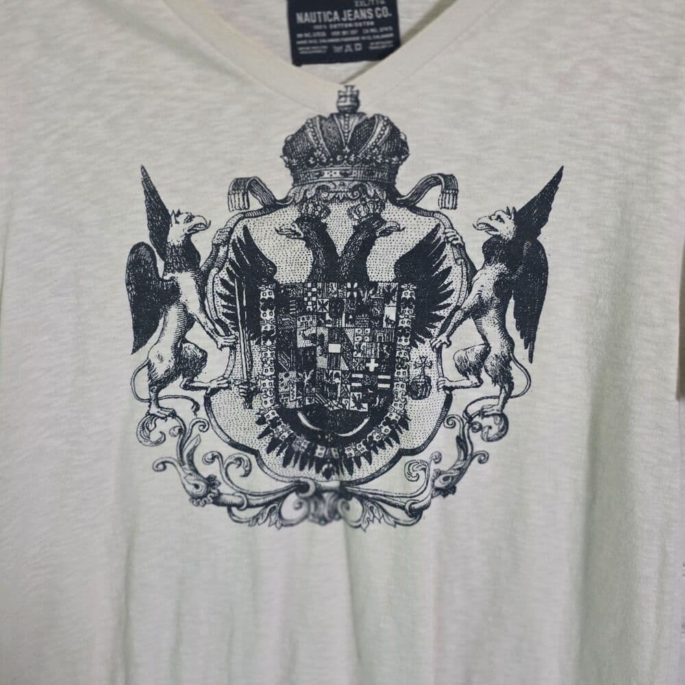 Y2K Nautica Jeans Co Me'ns XXL White Short Sleeve T-shirt - Thumbnail 2