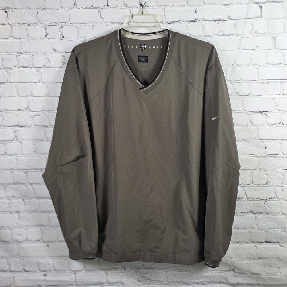 Nike Men's XL Long Sleeve Olive Green Golf Pullover - Thumbnail 6