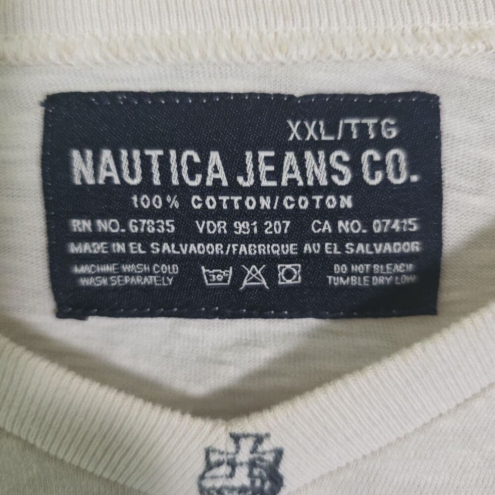 Y2K Nautica Jeans Co Me'ns XXL White Short Sleeve T-shirt