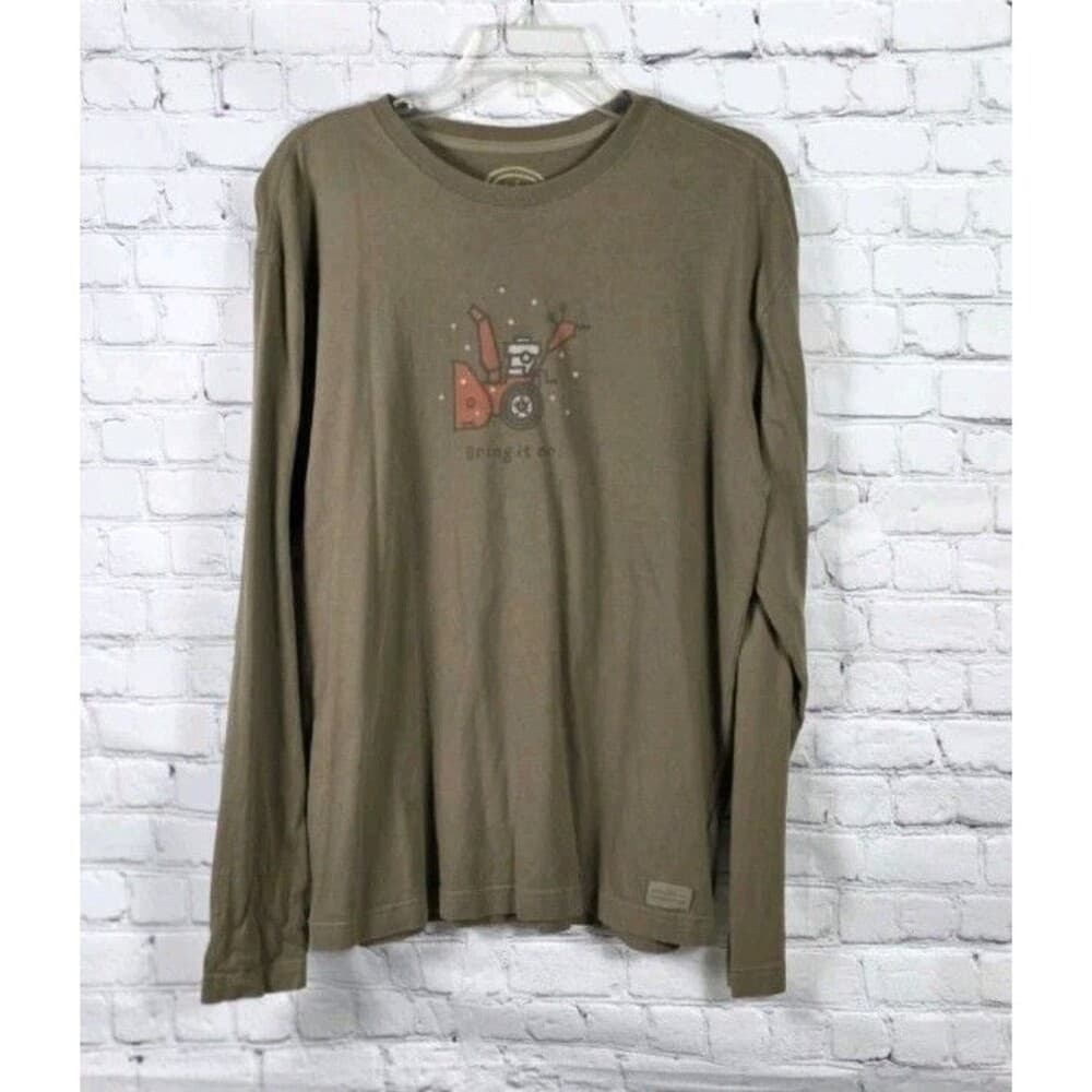 Life is Good Men's Small Olive Green " Bring It On " Short Sleeve T-Shirt - Thumbnail 11
