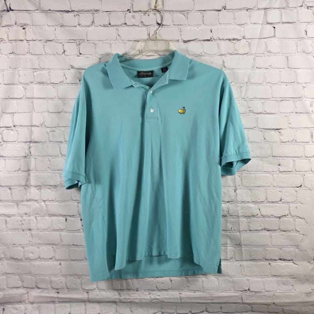 Vintage Master's Men's Large Teal Blue Short Sleeve Golf Polo Shirt - Thumbnail 10
