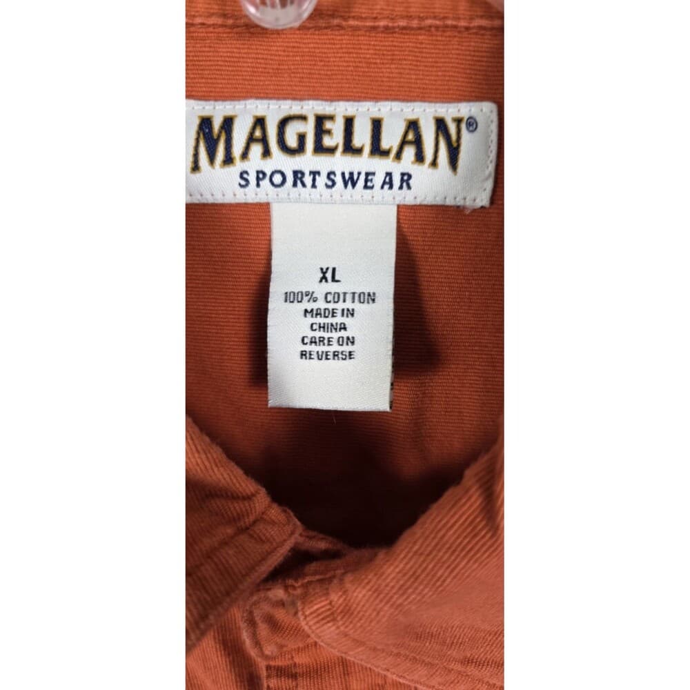 Magellan Men's XL Orange Short Sleeve Button Up Shirt - Thumbnail 2