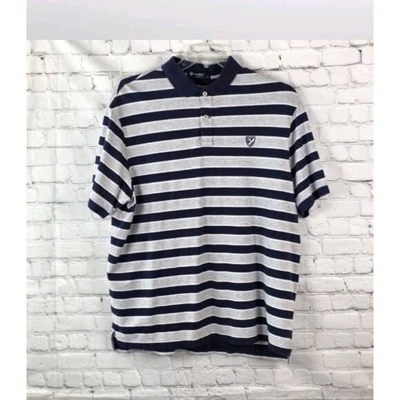 Cremieux Men's Large Multi Color Stripe Short Sleeve Polo Shirts - Thumbnail 9