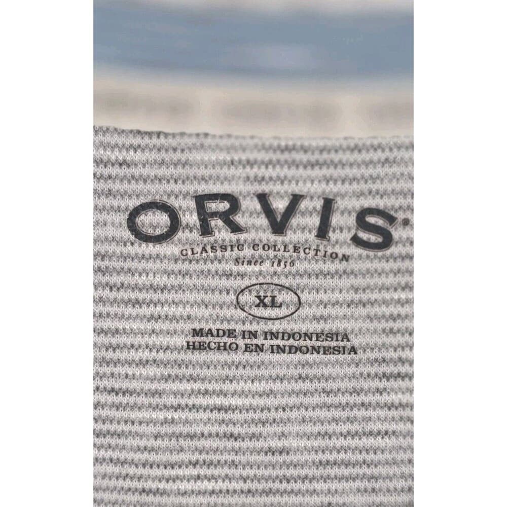 Orvis Men's XL Blue Striped Long Sleeve Crew Neck Pullover - Thumbnail 2