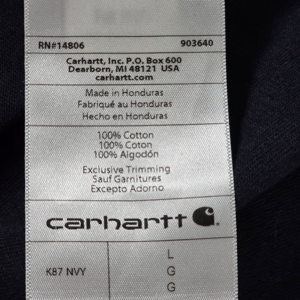 Carhartt Men's Large Original Fit Navy Blue Round Neck Pocket Logo Shirt - Thumbnail 3