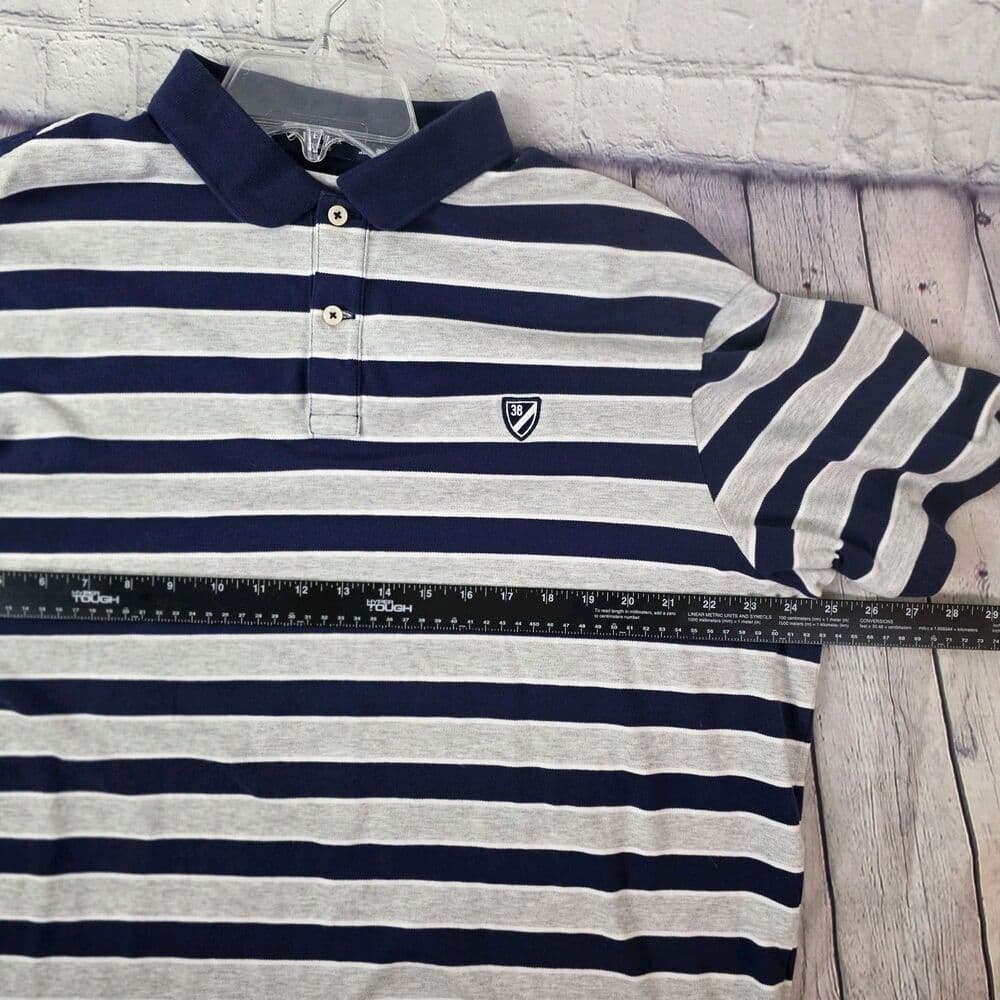 Cremieux Men's Large Multi Color Stripe Short Sleeve Polo Shirts - Thumbnail 5