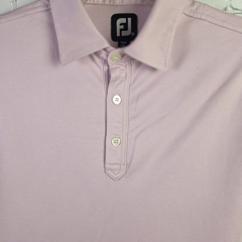 FootJoy Men's XL Pink Chevron Stretch Short Sleeve Golf Polo Shirt