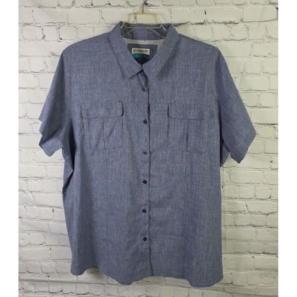 Magellan Men's 3X Gray Classic Fit Vented Short Sleeve Fishing Shirt - Thumbnail 10