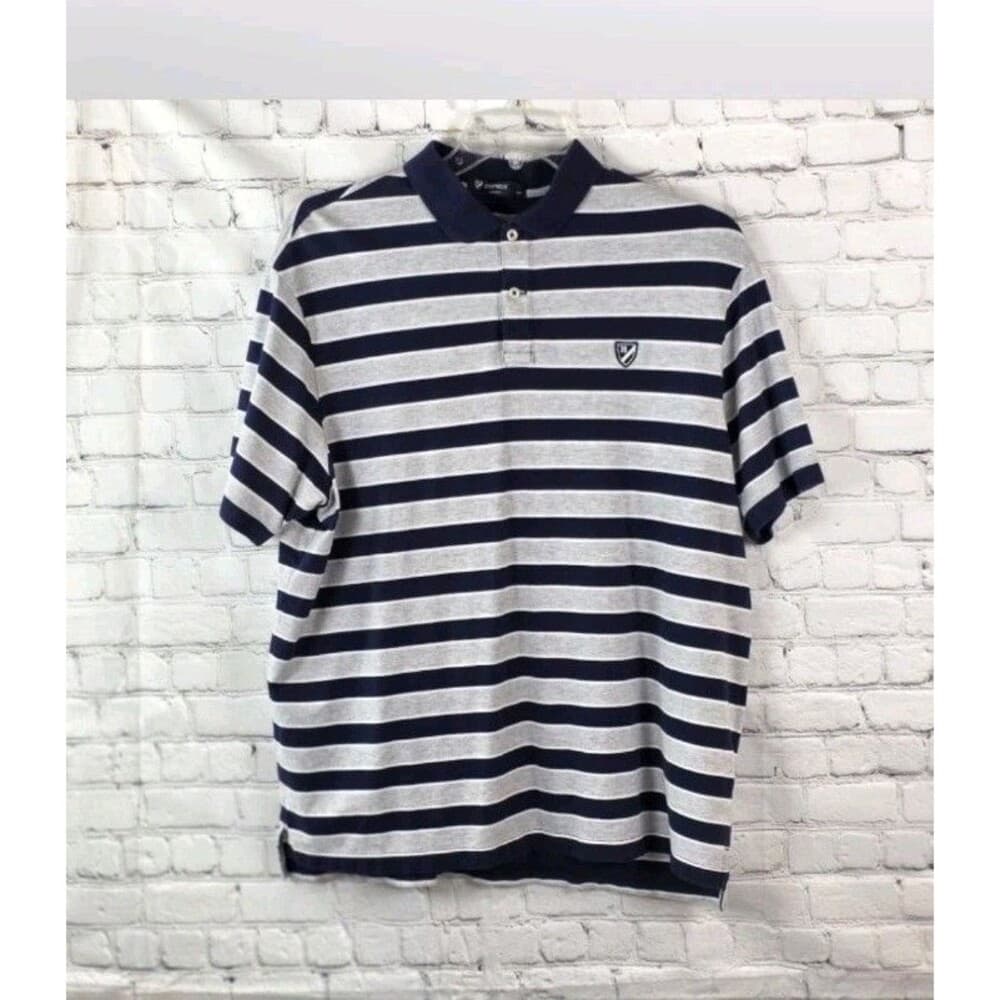 Cremieux Men's Large Multi Color Stripe Short Sleeve Polo Shirts - Thumbnail 8