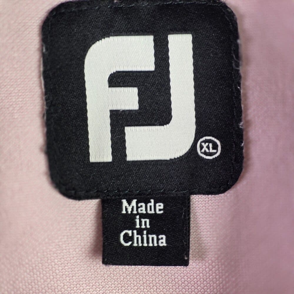 FootJoy Men's XL Pink Chevron Stretch Short Sleeve Golf Polo Shirt - Thumbnail 2