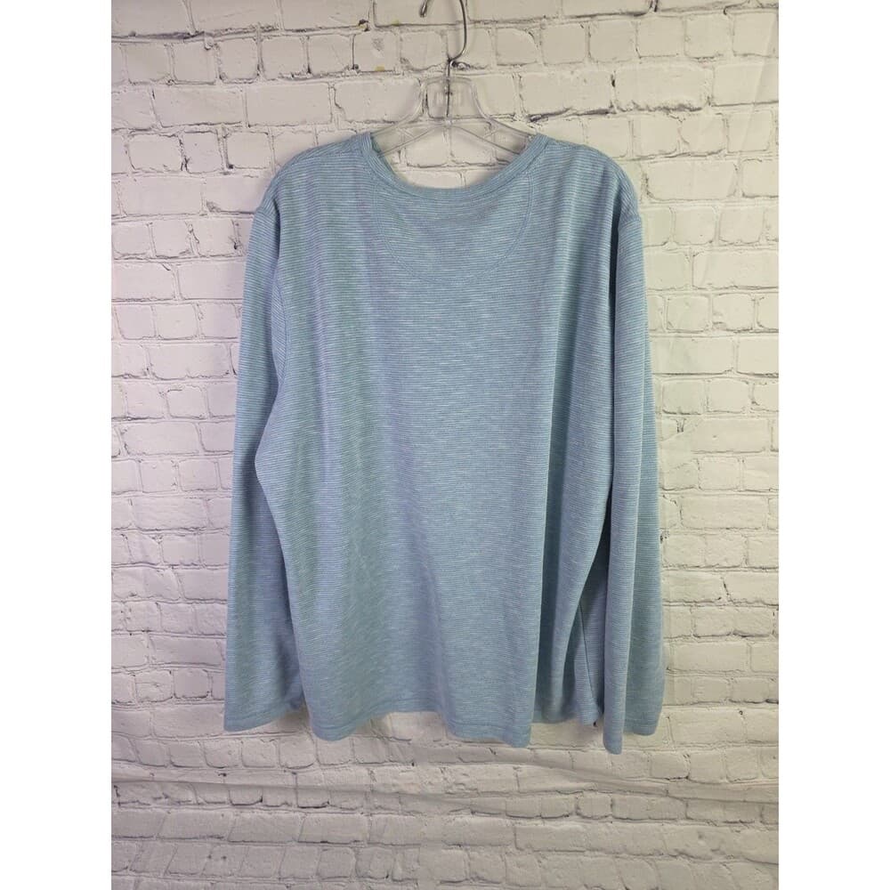 Orvis Men's XL Blue Striped Long Sleeve Crew Neck Pullover - Thumbnail 9