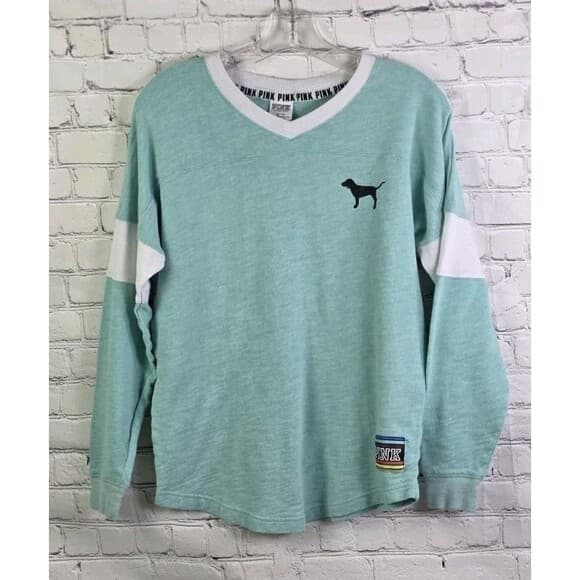 Pink Victoria Secret Women's XS Teal Long Sleeve Shirt - Thumbnail 9