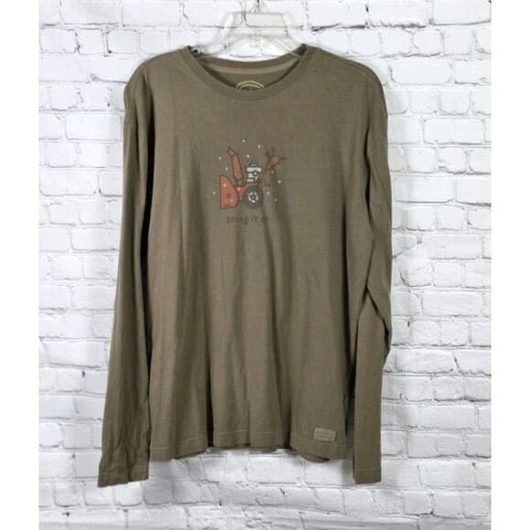 Life is Good Men's Small Olive Green " Bring It On " Short Sleeve T-Shirt - Thumbnail 12