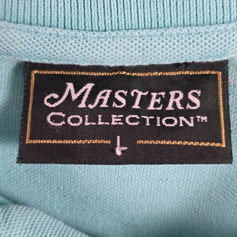 Vintage Master's Men's Large Teal Blue Short Sleeve Golf Polo Shirt - Thumbnail 3