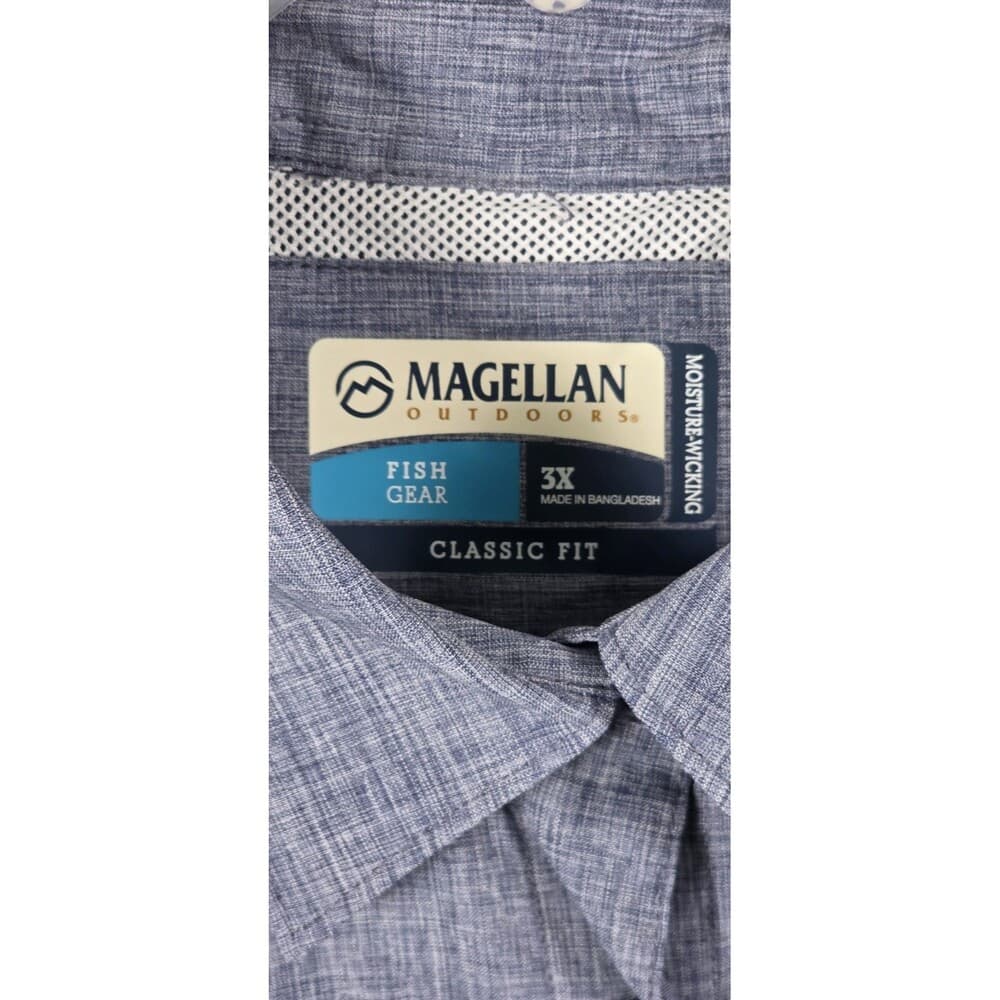 Magellan Men's 3X Gray Classic Fit Vented Short Sleeve Fishing Shirt - Thumbnail 2