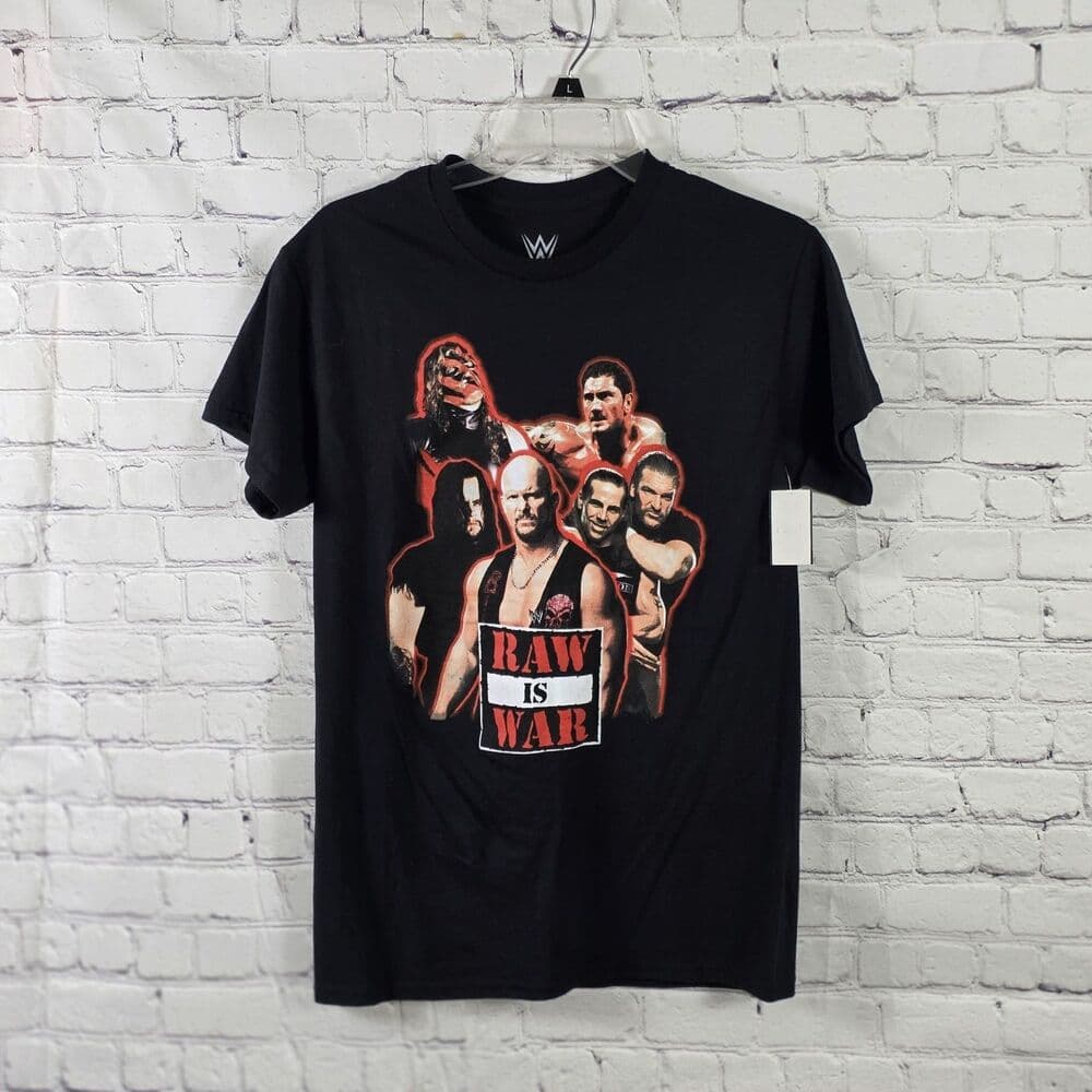 WWE Raw Is War Men's Black Small 28/30 Short Sleeve T-Shirt - Thumbnail 6