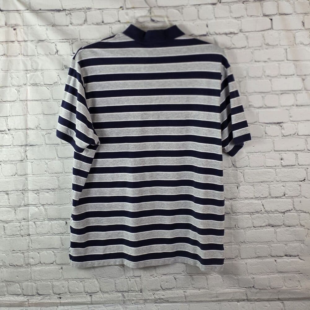 Cremieux Men's Large Multi Color Stripe Short Sleeve Polo Shirts - Thumbnail 7