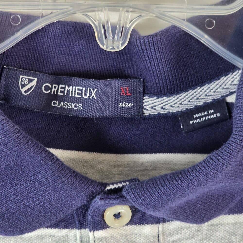 Cremieux Men's Large Multi Color Stripe Short Sleeve Polo Shirts - Thumbnail 2