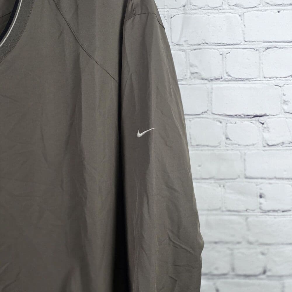 Nike Men's XL Long Sleeve Olive Green Golf Pullover - Thumbnail 2