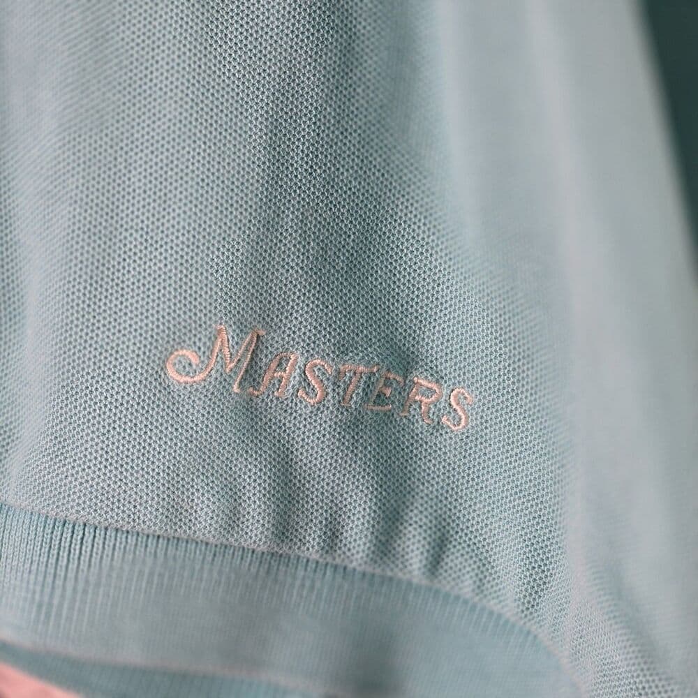Vintage Master's Men's Large Teal Blue Short Sleeve Golf Polo Shirt - Thumbnail 2