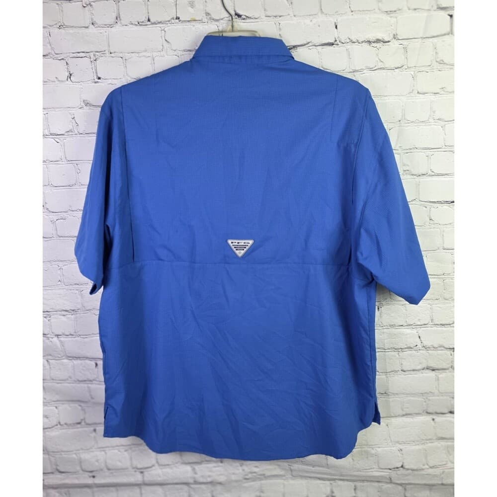 Columbia Men's Large Blue PFG Omni-Shade Vented Classic Fit S/S Button Up Shirt - Thumbnail 10