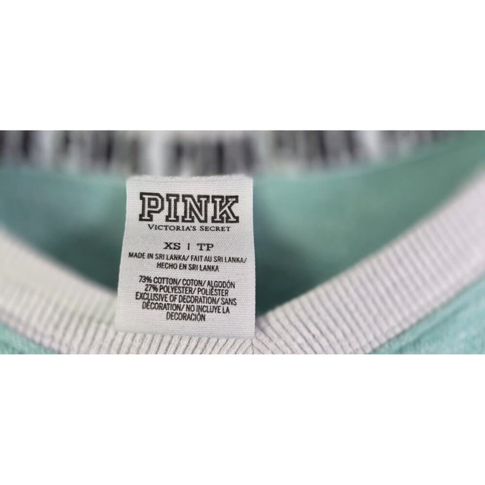 Pink Victoria Secret Women's XS Teal Long Sleeve Shirt - Thumbnail 2