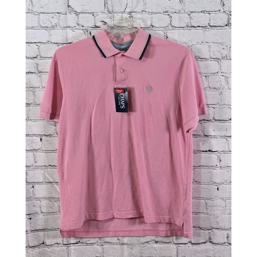 Chaps Men's Large Pink Short Sleeve Polo Shirt - Thumbnail 10