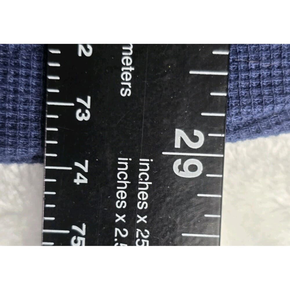 Izod Men's XL Navy Blue Thermal Henley Long Sleeve Shirt - Thumbnail 5