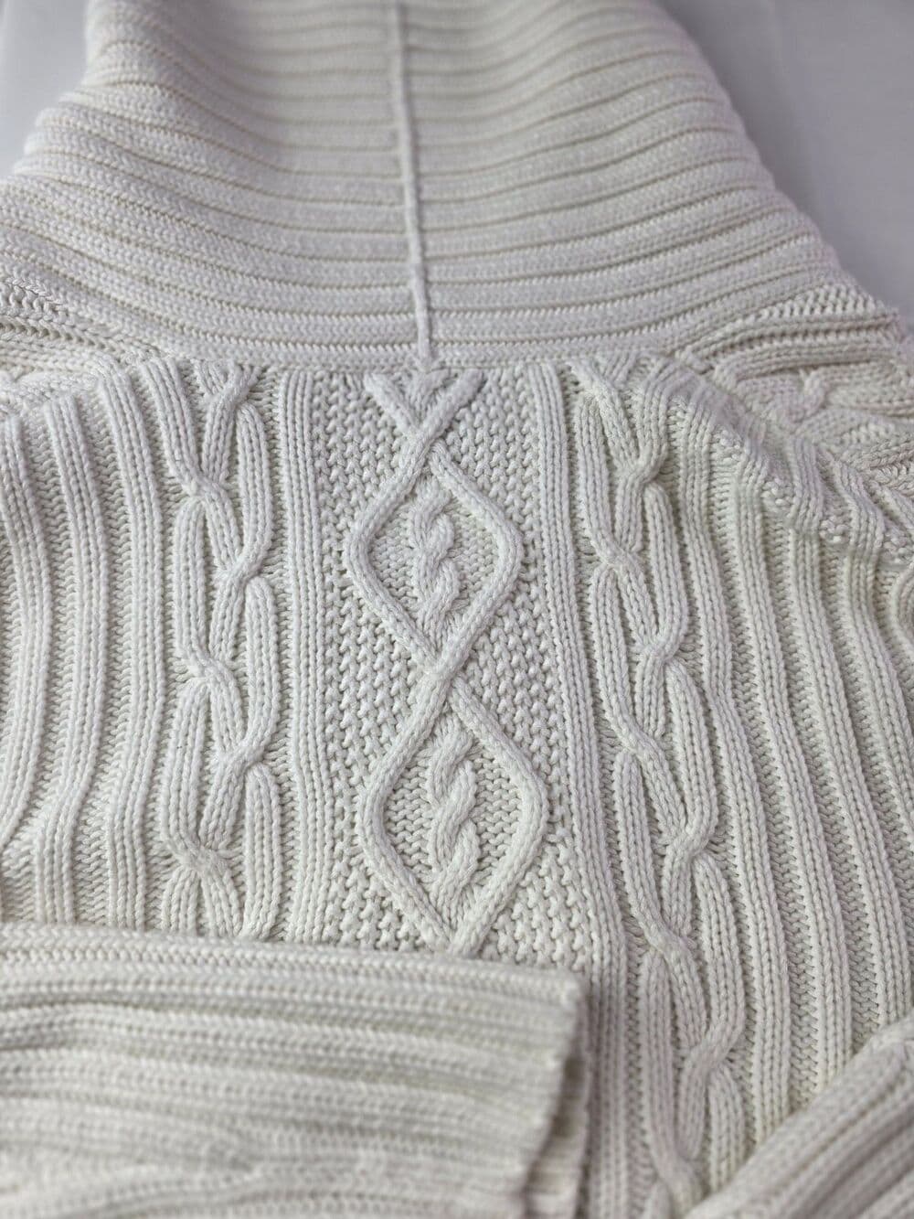 CHAPS Women's XL Ivory Cable-Knit Sweater Cowl Neck - Thumbnail 6