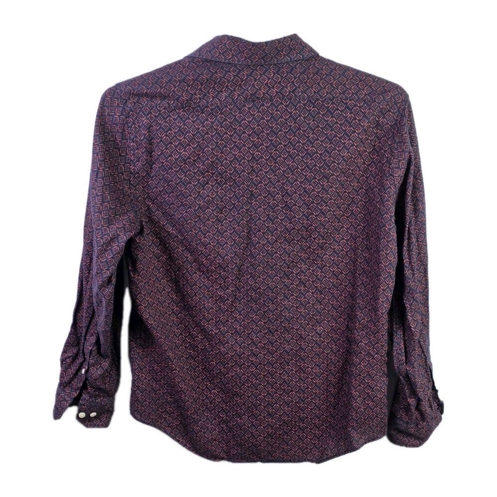 Murano Men's‎ Medium Slim Fit 100% Linen Floral Long Sleeve Shirt - Thumbnail 6