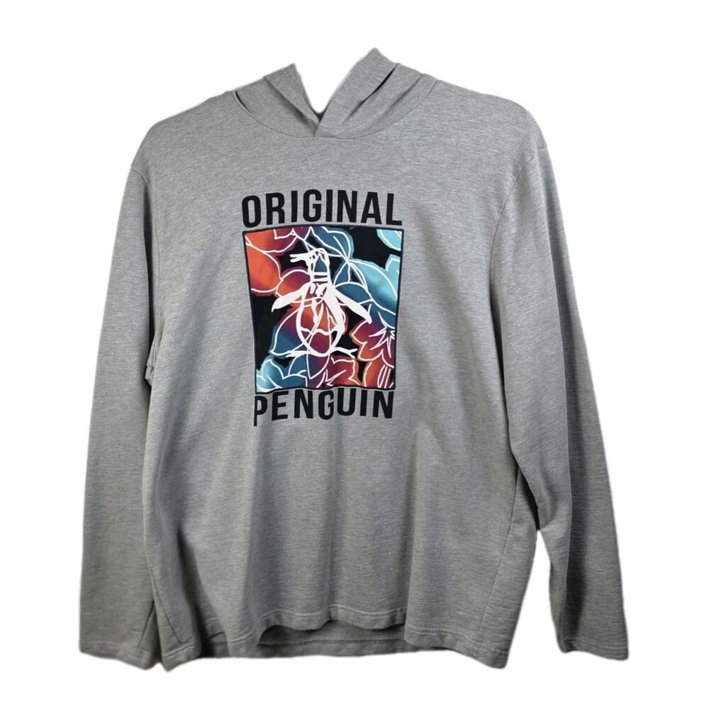 Original‎ Penguin Men's XXL Grey Logo Print Pullover Hoodie - Thumbnail 7