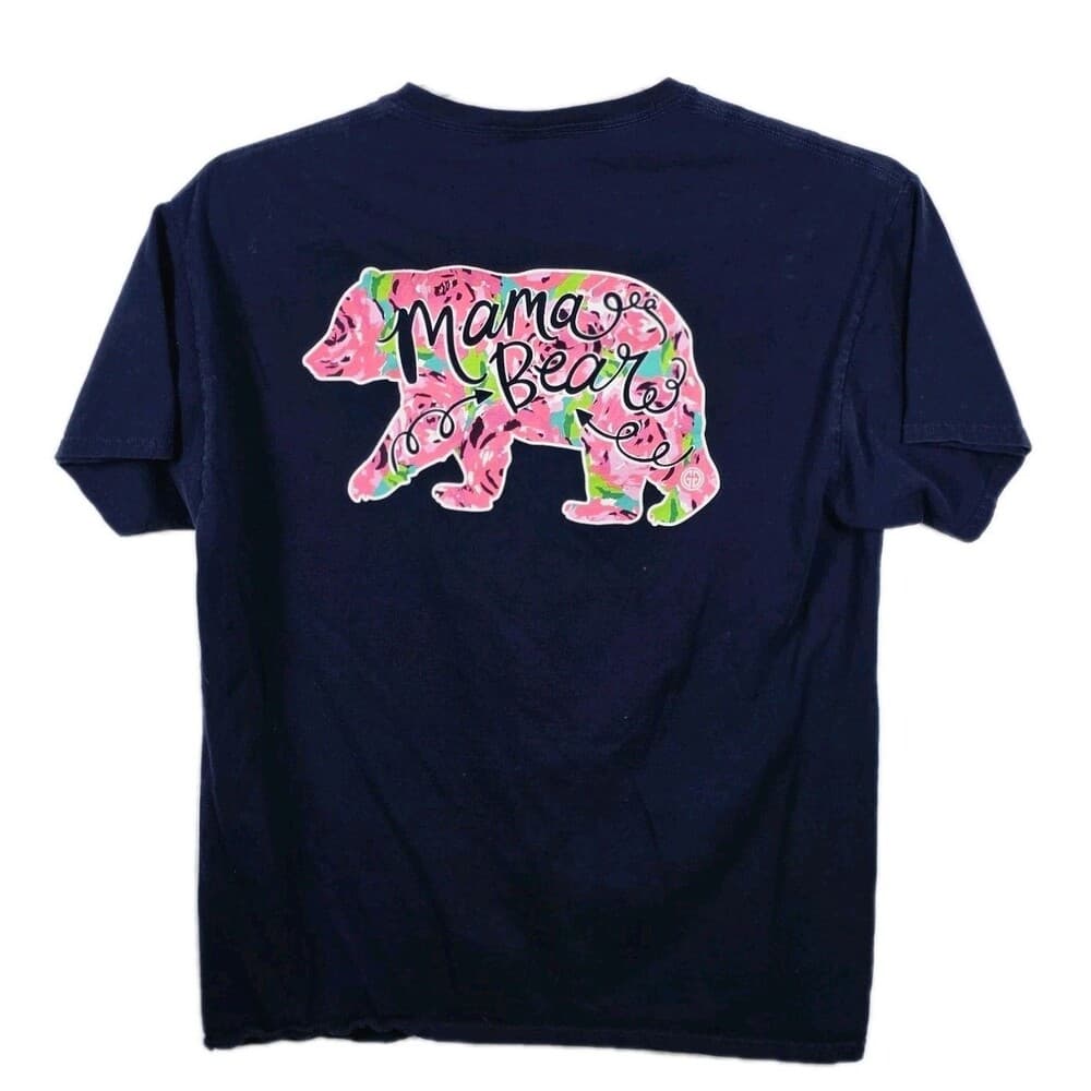 Girlie Girl Originals Women's Large‎ Blue "MAMA BEAR" Short Sleeve T-Shirt - Thumbnail 3