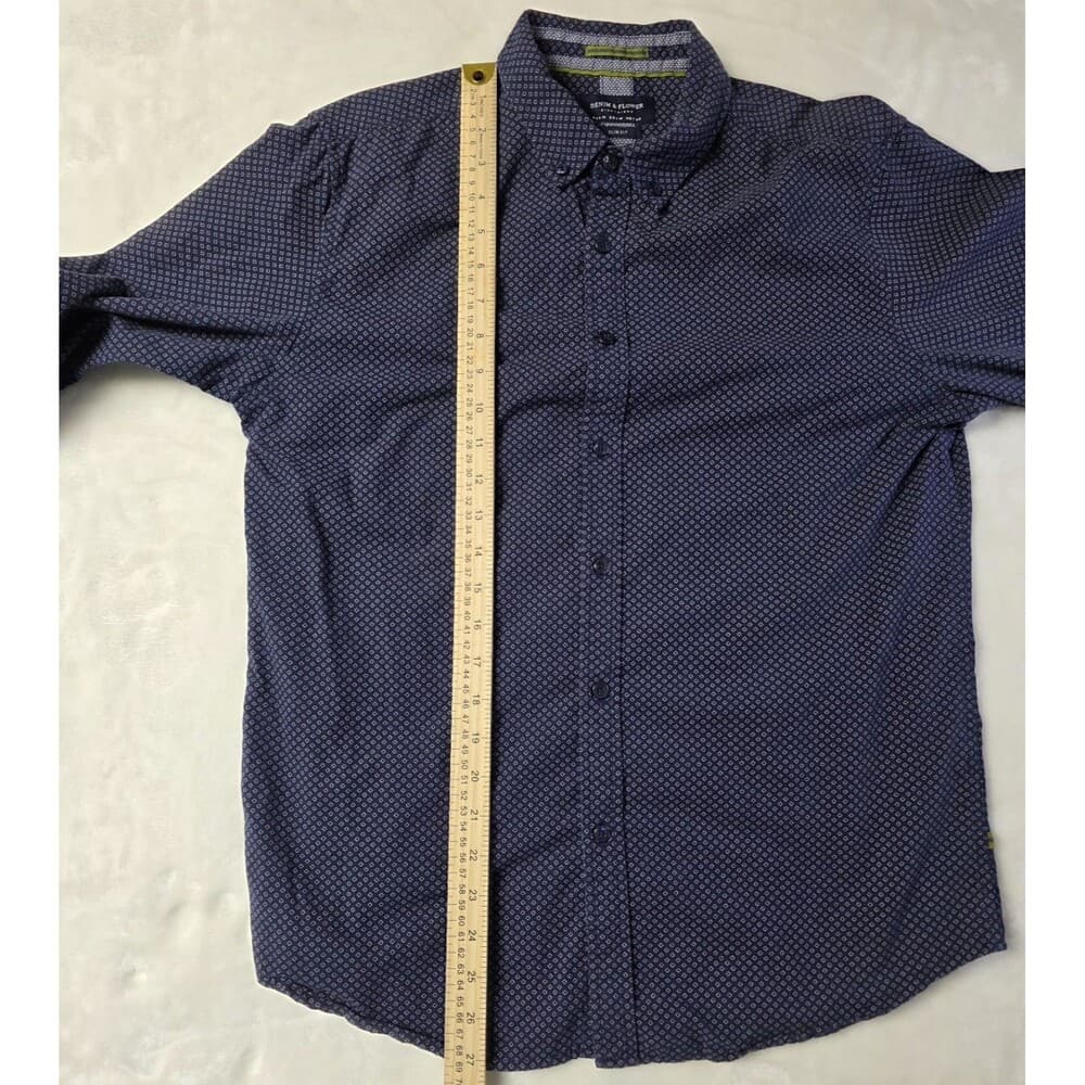 Denim &‎ Flower Mens Size M Slim Fit Polkadot Shirt - Thumbnail 3