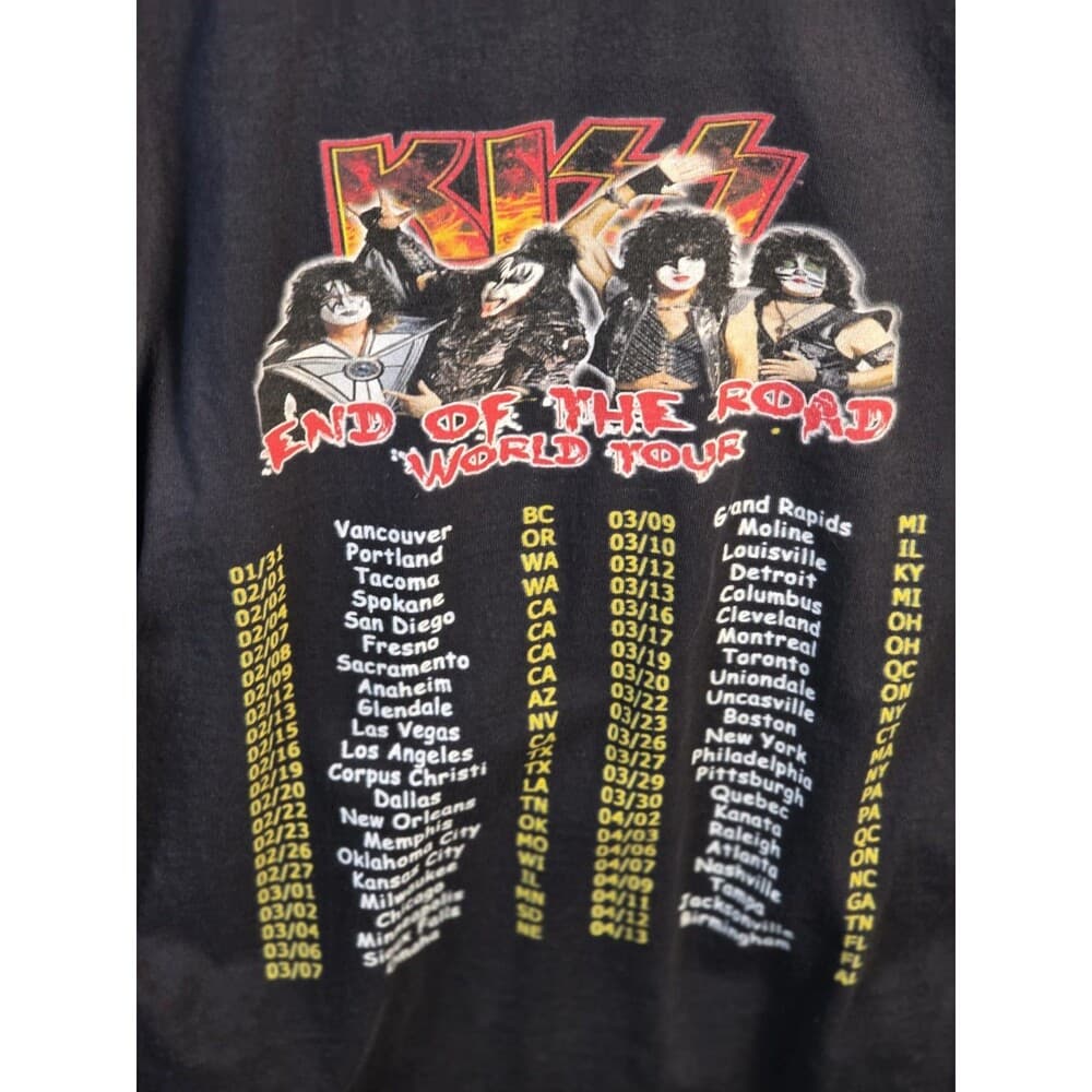 Vintage‎ KISS End of the Road World Tour Size Large Long Sleeve T-Shirt - Thumbnail 3