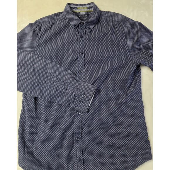 Denim &‎ Flower Mens Size M Slim Fit Polkadot Shirt - Thumbnail 6