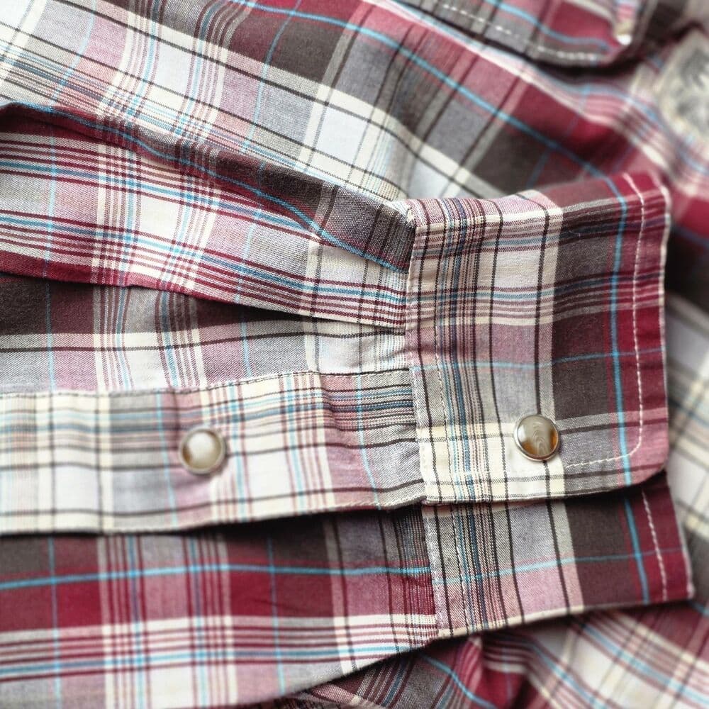 Vintage Levi's Mens Small Plaid Pearl Snaps Western Long Sleeve Button Up Shirt - Thumbnail 5