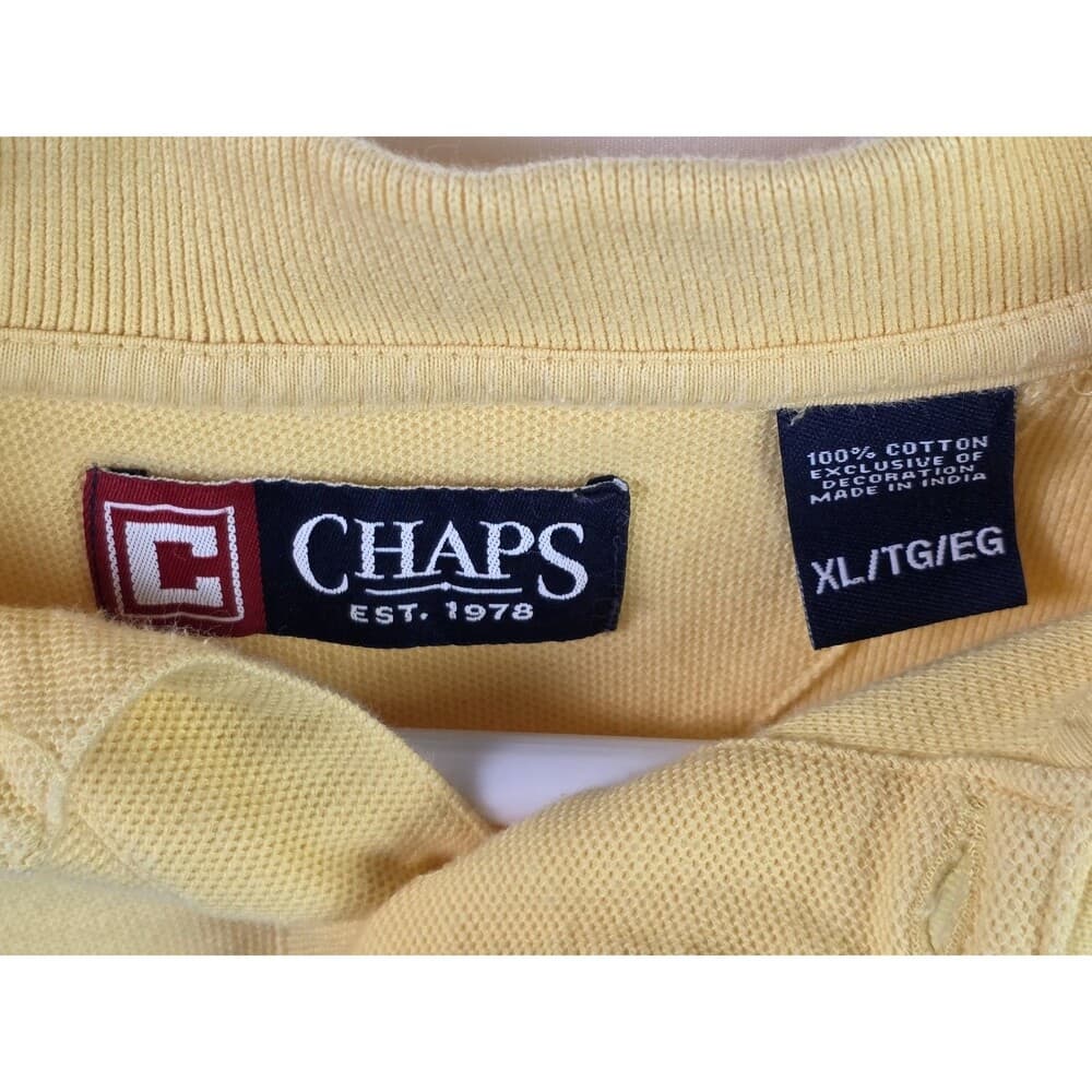 Chaps Ralph Lauren Men's XL Yellow Short‎ Sleeve Shirt - Thumbnail 3