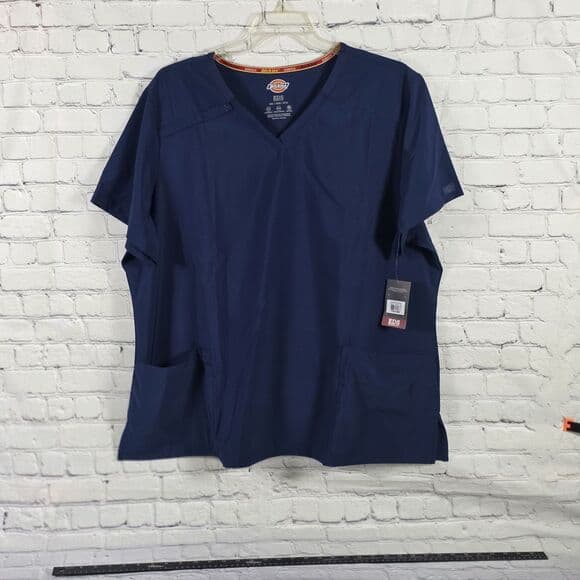 Dickie's Women's 3XL Blue EDS Essentials Moisture Wicking Scrub Top - Thumbnail 8