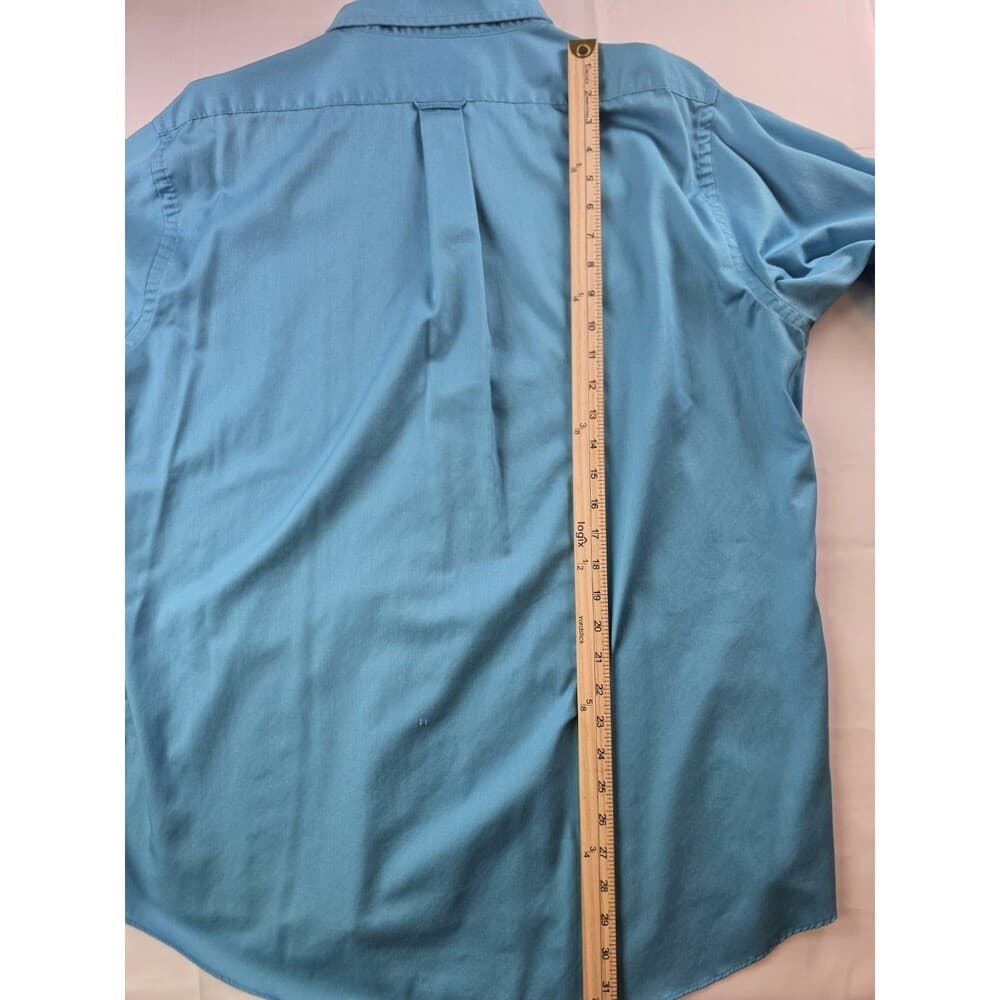 Izod Men's Large 17 34/35 Teal Regular‎ Fit Long Sleeve Button Up Shirt - Thumbnail 6