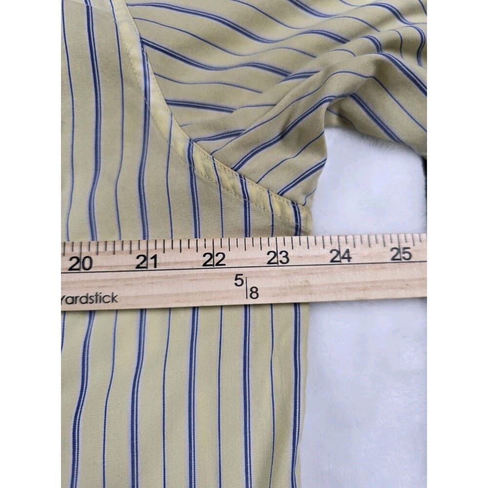 Chaps Men's Large Yellow Striped Short Sleeve Button Down‎ Shirt - Thumbnail 4