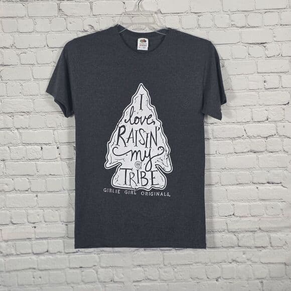 Girlie Girl Women's Small Gray " I love Raisin My Tribe" Short Sleeve T-Shirt - Thumbnail 9