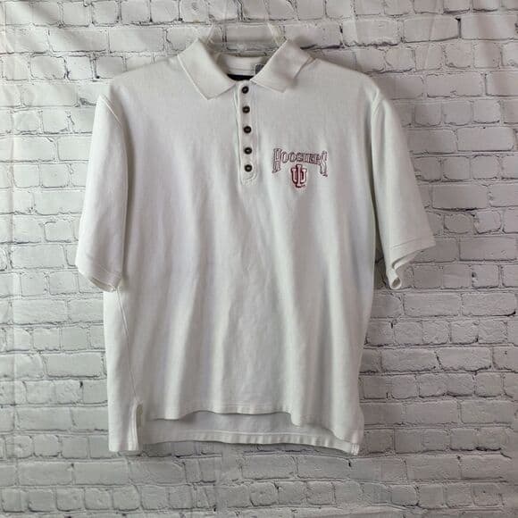 Indiana Hoosiers Men's Large White S/S Polo Shirt - Thumbnail 12