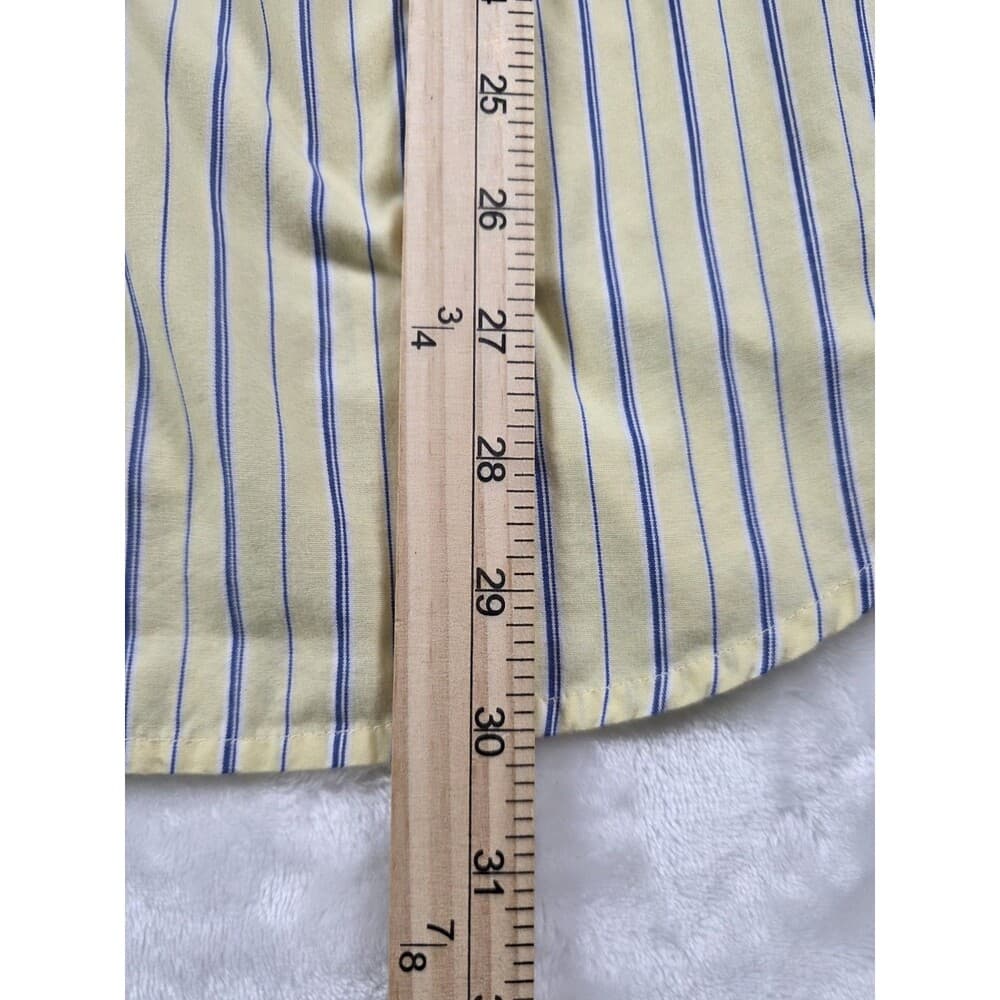 Chaps Men's Large Yellow Striped Short Sleeve Button Down‎ Shirt - Thumbnail 6