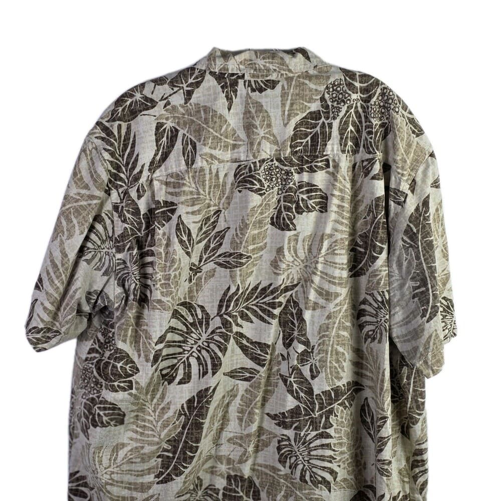 Columbia Men's XL Beige Hawaiian Short Sleeve Cotton Blend Button-Down Shirt - Thumbnail 9