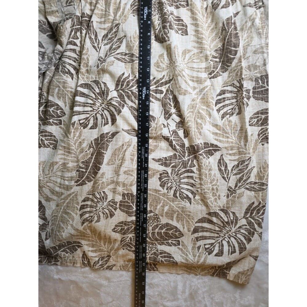 Columbia Men's XL Beige Hawaiian Short Sleeve Cotton Blend Button-Down Shirt - Thumbnail 7