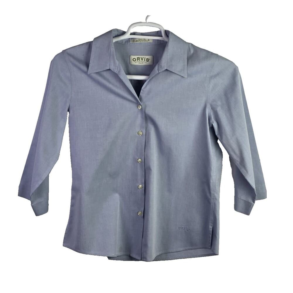 Orvis Womens Size 6 Blue Long Sleeve‎ Button-Down Shirt - Thumbnail 9