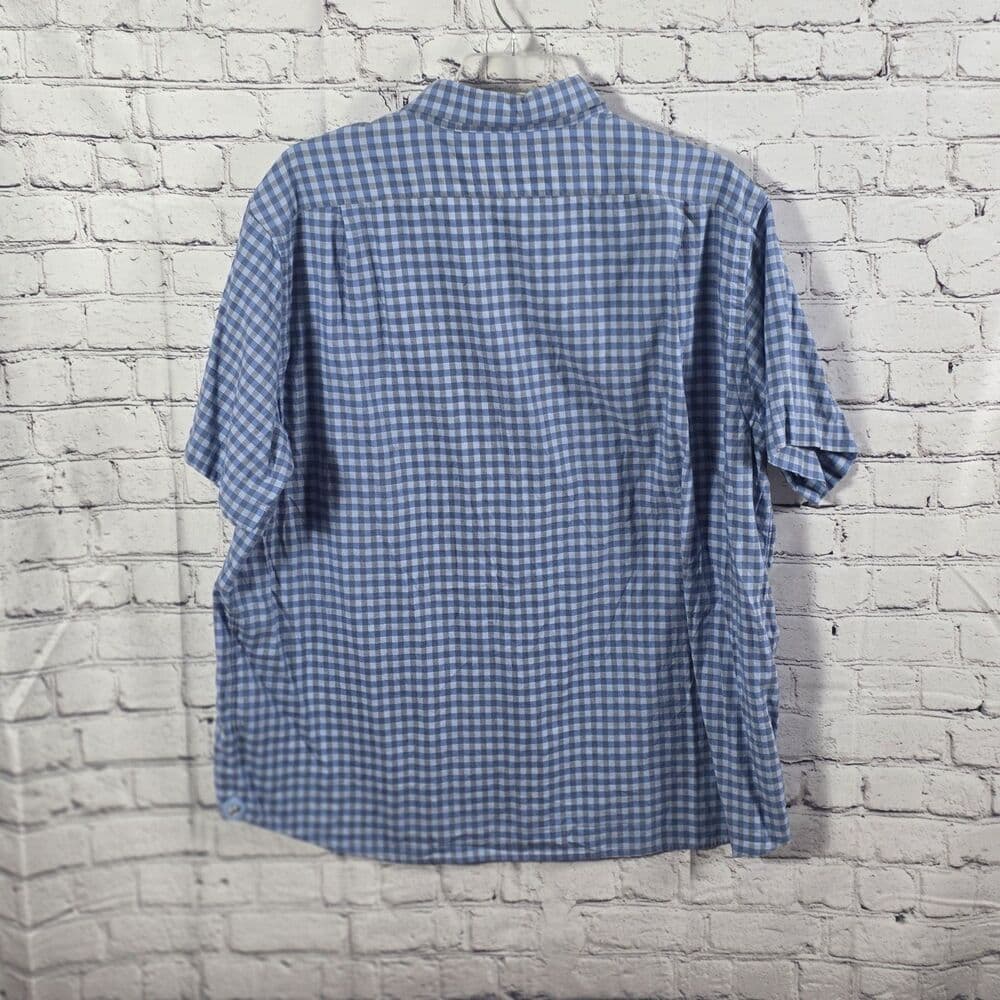 Daniel Cremieux Men's XXL White / Blue Gingham Long Sleeve Button Up Shirt - Thumbnail 5